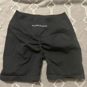Alphalete Black Women’s Athletic Scrunch-Front Shorts
